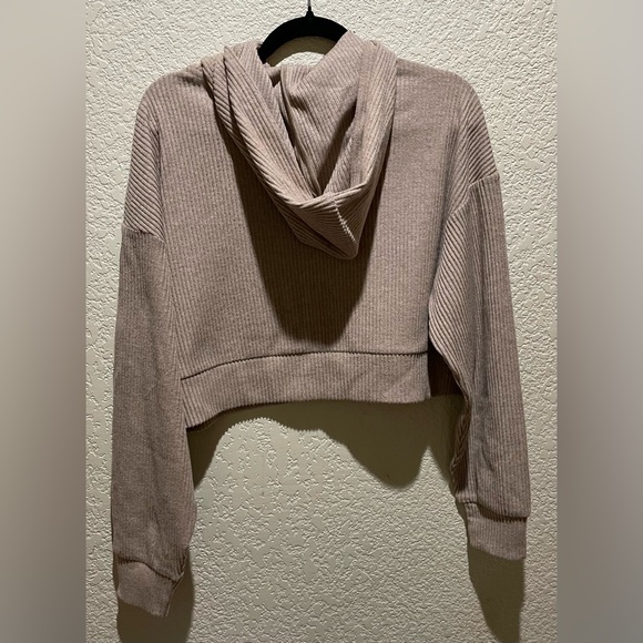 Alo Yoga NWT Muse Hoodie Ribbed in Gravel Heather Size S - Picture 7 of 10